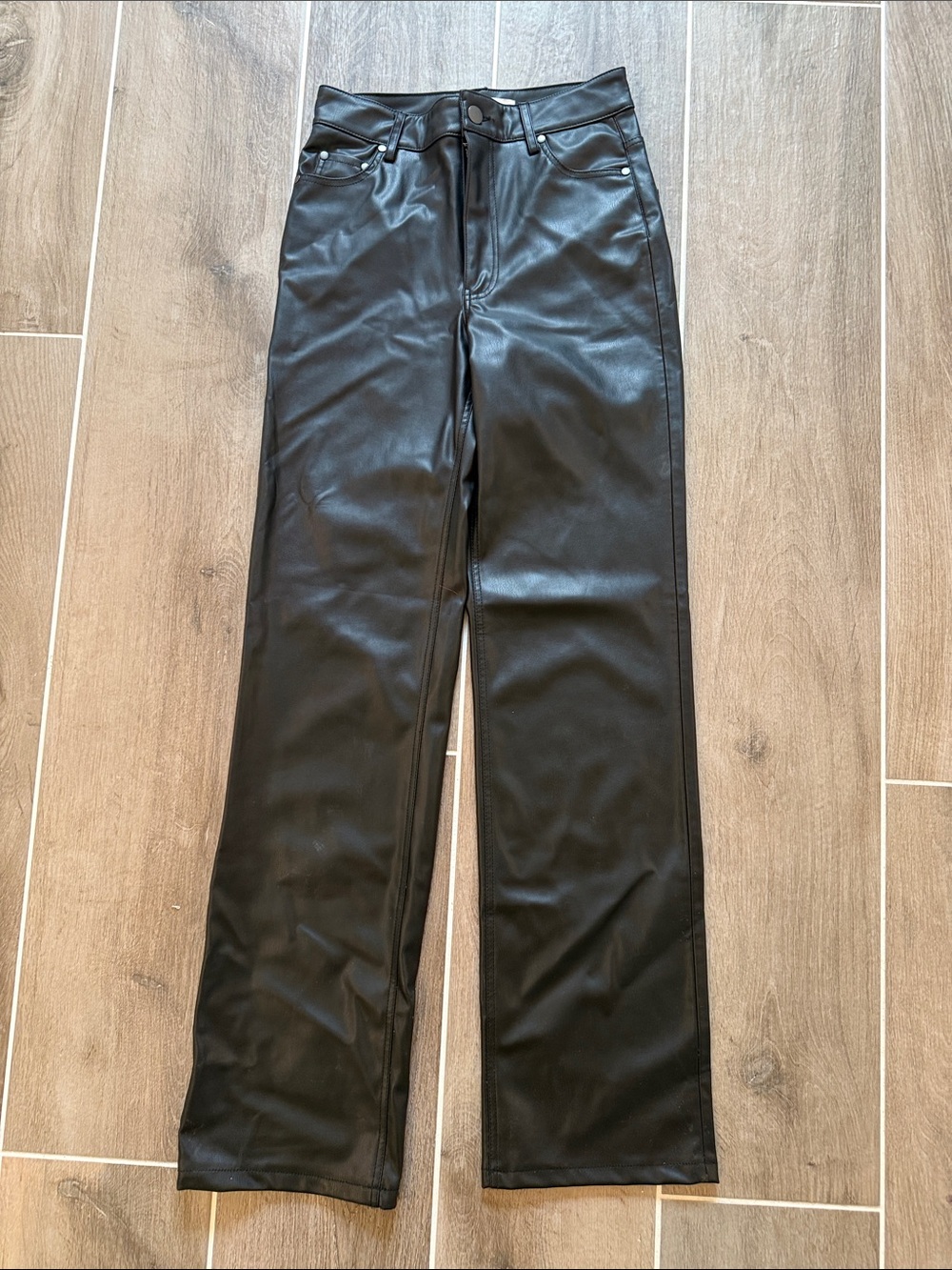 Zara Women’s Faux Leather Straight-Leg Pants